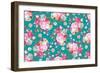 Seamless Pattern with Country Roses-Ma ry-Framed Art Print