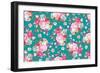 Seamless Pattern with Country Roses-Ma ry-Framed Art Print