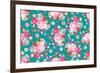 Seamless Pattern with Country Roses-Ma ry-Framed Art Print