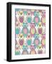 Seamless Pattern with Cute Hipster Bears for Children or Kids.-cherry blossom girl-Framed Art Print