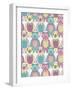 Seamless Pattern with Cute Hipster Bears for Children or Kids.-cherry blossom girl-Framed Art Print