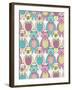 Seamless Pattern with Cute Hipster Bears for Children or Kids.-cherry blossom girl-Framed Art Print