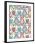 Seamless Pattern with Cute Hipster Bears for Children or Kids.-cherry blossom girl-Framed Art Print