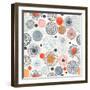 Seamless Pattern with Doodle Circles Randomly Distributed, Vector Abstraction Illustration.-Nikiparonak-Framed Art Print