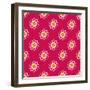 Seamless Pattern with Fancy Pink and Yellow Flowers-Rainledy-Framed Art Print