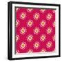 Seamless Pattern with Fancy Pink and Yellow Flowers-Rainledy-Framed Art Print