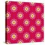 Seamless Pattern with Fancy Pink and Yellow Flowers-Rainledy-Stretched Canvas