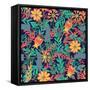 Seamless Pattern with Hand Drawn Blooming Flowers-ircy-Framed Stretched Canvas