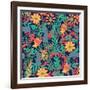 Seamless Pattern with Hand Drawn Blooming Flowers-ircy-Framed Art Print