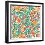 Seamless Pattern with Hand Drawn Blooming Flowers-ircy-Framed Art Print