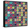 Seamless Pattern With Headphones And Vinyl Record-incomible-Framed Stretched Canvas