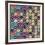 Seamless Pattern With Headphones And Vinyl Record-incomible-Framed Art Print