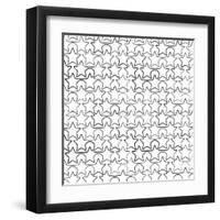 Seamless Pattern With Ink Stars Drawing-Swill Klitch-Framed Art Print