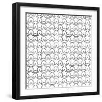 Seamless Pattern With Ink Stars Drawing-Swill Klitch-Framed Art Print