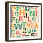 Seamless Pattern with Letters of the Alphabet-Elenapro-Framed Art Print