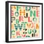 Seamless Pattern with Letters of the Alphabet-Elenapro-Framed Art Print