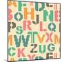 Seamless Pattern with Letters of the Alphabet-Elenapro-Mounted Art Print