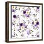 Seamless Pattern with Lisianthus Flowers. Vector Illustration.-Naddiya-Framed Art Print