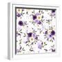 Seamless Pattern with Lisianthus Flowers. Vector Illustration.-Naddiya-Framed Art Print