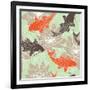 Seamless Pattern with Lotus and Carps-tets-Framed Art Print