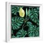 Seamless Pattern with Monstera Leaves. Decorative Image of Tropical Foliage and Flower. Background-incomible-Framed Art Print