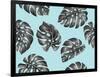 Seamless Pattern with Monstera Leaves. Decorative Image of Tropical Foliage.-incomible-Framed Art Print