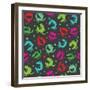 Seamless Pattern with Monsters Illustration-Alexey Mishin-Framed Art Print