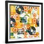 Seamless Pattern with Musical Instruments in Flat Design Style.-incomible-Framed Art Print