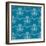 Seamless Pattern with Paisley Floral Motifs-seamartini-Framed Art Print