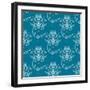 Seamless Pattern with Paisley Floral Motifs-seamartini-Framed Art Print