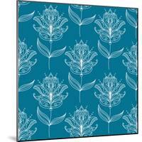 Seamless Pattern with Paisley Floral Motifs-seamartini-Mounted Art Print