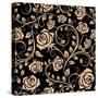 Seamless Pattern with Rose Flowers-seamartini-Stretched Canvas