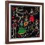 Seamless Pattern with Skeletons. Day of the Dead (Dia De Los Muertos). the Skeleton Dance.-Moloko88-Framed Art Print