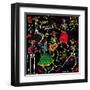 Seamless Pattern with Skeletons. Day of the Dead (Dia De Los Muertos). the Skeleton Dance.-Moloko88-Framed Art Print