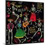 Seamless Pattern with Skeletons. Day of the Dead (Dia De Los Muertos). the Skeleton Dance.-Moloko88-Mounted Art Print