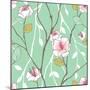 Seamless Pattern with Styled Spring Blossoms-lozas-Mounted Art Print