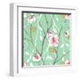 Seamless Pattern with Styled Spring Blossoms-lozas-Framed Art Print