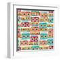 Seamless Pattern With Tape Recorders And Audio Cassette-incomible-Framed Art Print