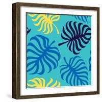 Seamless Pattern with Tropic Leaves of Monstera-sonia eps-Framed Art Print
