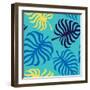 Seamless Pattern with Tropic Leaves of Monstera-sonia eps-Framed Art Print