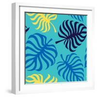 Seamless Pattern with Tropic Leaves of Monstera-sonia eps-Framed Art Print