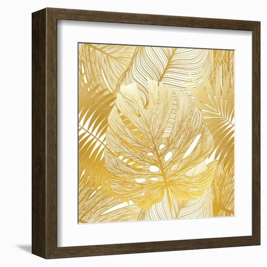 Seamless Pattern with Tropical Leaf Palm . Vector Illustration.-Helenaa-Framed Art Print