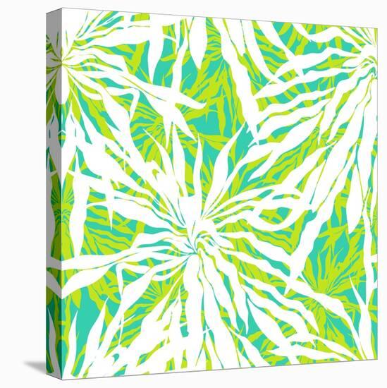 Seamless Pattern with Tropical Palm Leaves-tukkki-Stretched Canvas