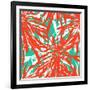 Seamless Pattern with Tropical Palm Leaves-tukkki-Framed Art Print