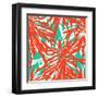 Seamless Pattern with Tropical Palm Leaves-tukkki-Framed Art Print