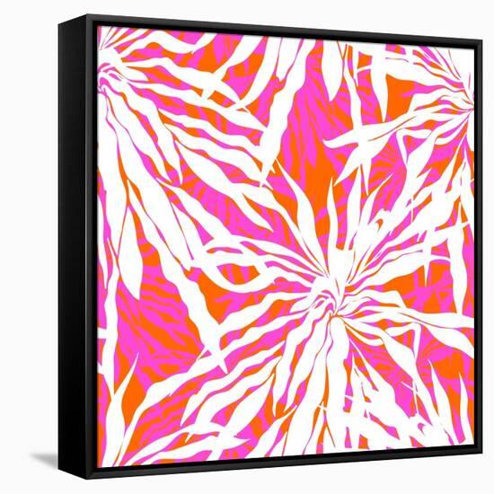 Seamless Pattern with Tropical Palm Leaves-tukkki-Framed Stretched Canvas