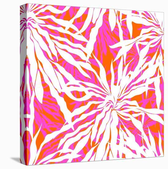 Seamless Pattern with Tropical Palm Leaves-tukkki-Stretched Canvas