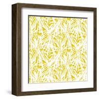 Seamless Pattern with Tropical Palm Leaves-tukkki-Framed Art Print