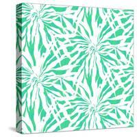 Seamless Pattern with Tropical Palm Leaves-tukkki-Stretched Canvas