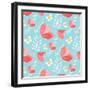 Seamless Pattern with Vintage Flowers-lilalove-Framed Art Print